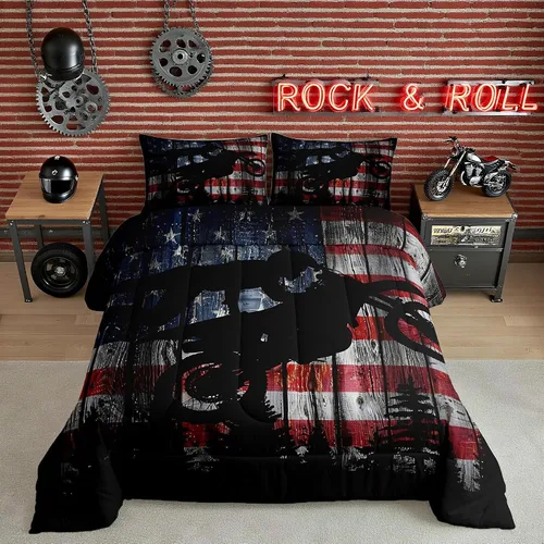 Miniatura 16 de Juego de ropa de cama Happy Camping de Homewish, tamaño individual, con diseño de osos cazadores y pinos, para niños, hombres, adultos, decoración