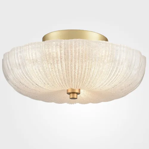 Miniatura 9 de DIRYZON Lámpara de techo semiempotrada de 12 pulgadas, luces de techo modernas, lámpara de techo de latón de 3 luces con vidrio esmerilado