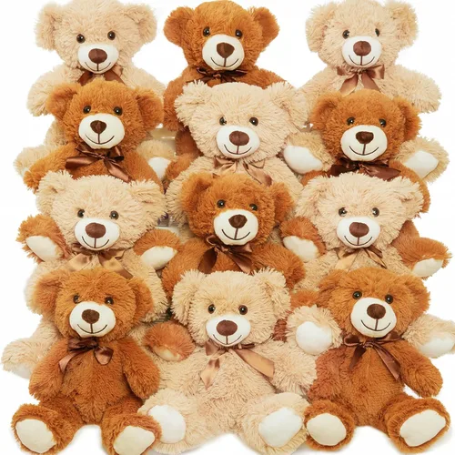 Miniatura 9 de Paquete de 5 osos de peluche a granel, juguetes de peluche, regalo para niños y novias, osos de peluche de 13.5 pulgadas para Navidad, San Valentín