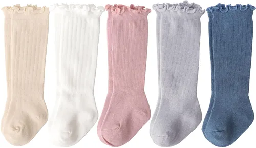 Miniatura 22 de DRESHOW BQUBO - Calcetines de punto para bebé, calcetines de algodón para niñas pequeñas