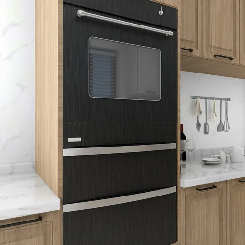 Miniatura 6 de LACHEERY Papel de Contacto de Acero Inoxidable Negro para Electrodomésticos Refrigerador Papel Tapiz Metálico Moderno Despegar y Pegar