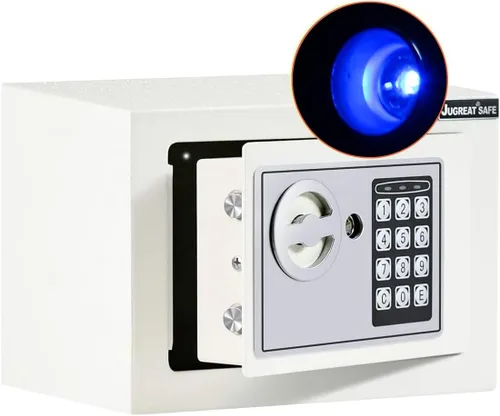 Miniatura 15 de JUGREAT Caja fuerte, caja fuerte electrónica de seguridad digital con luz de inducción, construcción de acero oculta con cerradura, diseño de Negro