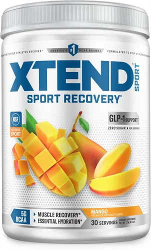 Miniatura 7 de XTEND Sport BCAA Powder Blue Raspberry Ice - Polvo de electrolitos para recuperación e hidratación con aminoácidos - 30 porciones