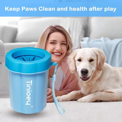 Miniatura 4 de Limpiador de patas de perro Tinioey para perros, lavador de patas de perro, limpiador de patas fangosas, limpiador de pies para mascotas, kit de Azul