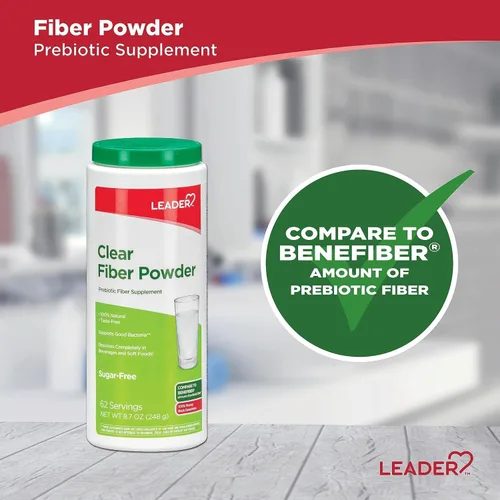 Miniatura 3 de Leader Suplemento de fibra prebiótica en polvo para la salud digestiva, polvo de fibra diaria 100% natural, sin azúcar, sin sabor, sin gluten, sin