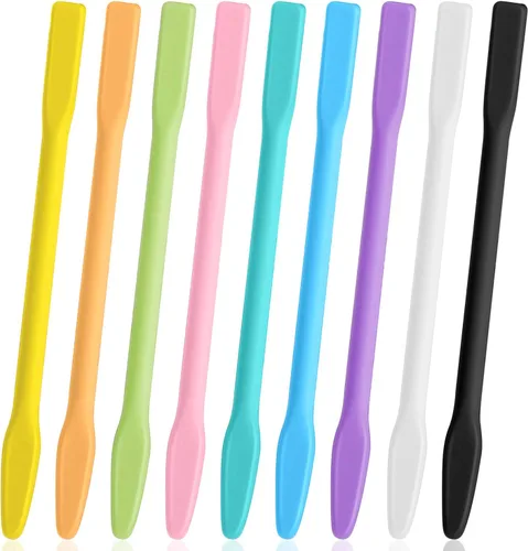 Gartful 9 piezas de varillas de silicona de colores para mezclar, varillas reutilizables para mezclar resina epoxi, para mezcla de resina, pintura,