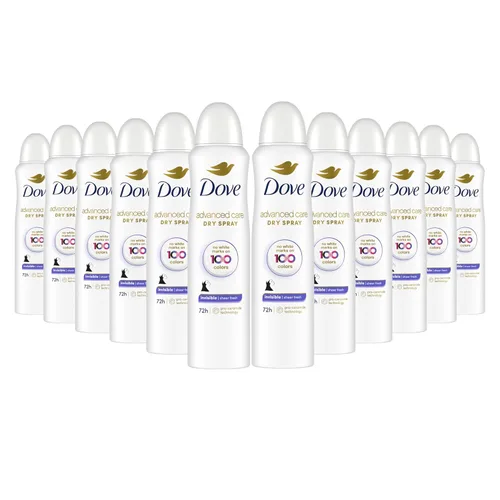 Dove Advanced Care - Desodorante antitranspirante en aerosol Invisible Dry, sin marcas blancas en 100 colores, fresco y ligero, 48 horas de