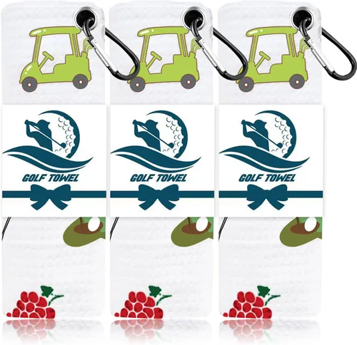 Miniatura 18 de FINGER TEN Toalla de golf de microfibra para bolsas de golf para hombres y mujeres con clip de 15.7 x 15.7 pulgadas, juego en gris, negro, azul