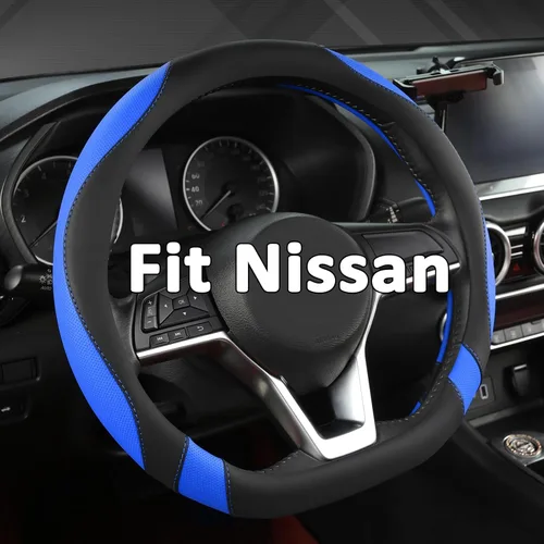 Miniatura 12 de West Llama - Funda personalizada para volante de automóvil para Nissan (Negro-Tamaño estándar)