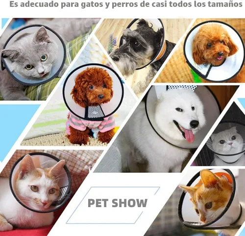 Miniatura 5 de Collares y conos de recuperación de mascotas de plástico para perros y gatos después de la cirugía, cono ajustable para el cuello del perro, collar