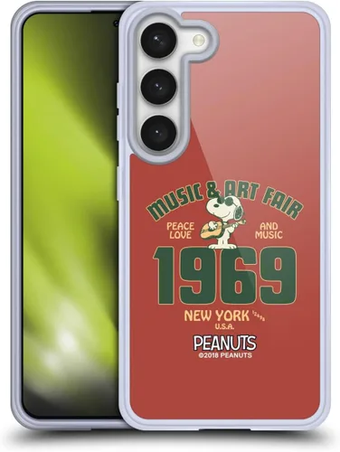 Miniatura 377 de Head Case Designs Funda de gel Woodstock 50th con licencia oficial de Peanuts Snoopy Guitar 1969 [protección de grado militar] compatible