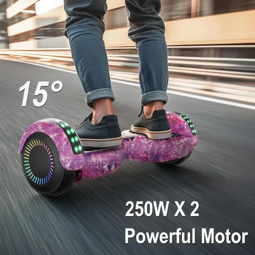 Miniatura 5 de Kids Scooter with Bluetooth Speaker & Corlorful LED Lights, Dual 250W Motor 7.5 Mph Speed, Gifts for All Ages púrpura (Galaxy Purple)