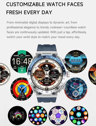 Miniatura 5 de Reloj inteligente con auriculares, llamadas Bluetooth puede responder y hacer llamadas, rastreador de fitness deportivo con paso, material metálico