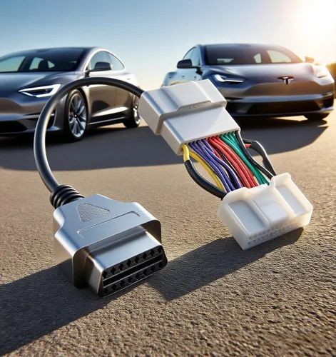 Miniatura 2 de Cable de diagnóstico OBD2 de 11.8 in para Tesla Modelo Y y Modelo 3 (2019 y después), compatible con escáner OBD2, lector de código OBDII, OBDLink