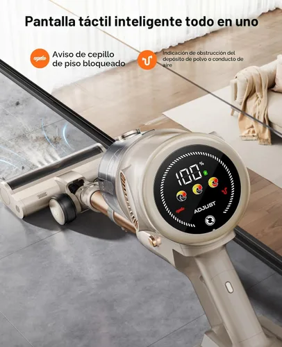 Miniatura 6 de Aspiradora inalámbrica, aspiradora de 80 minutos/50 kpa/600 W para el hogar, aspiradoras de pie con pantalla táctil, faros LED, antienredos
