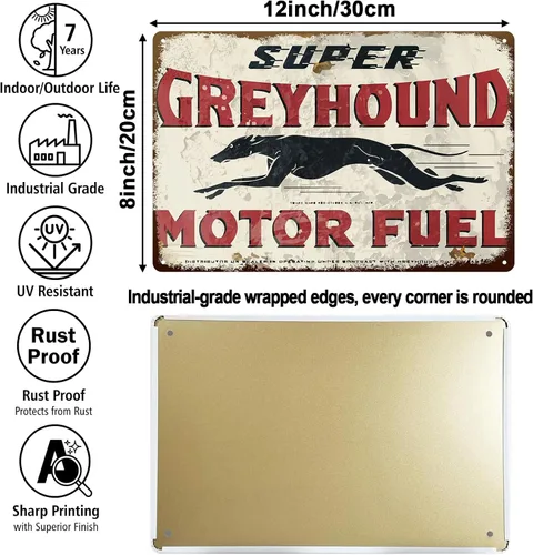 Miniatura 5 de Letreros de hojalata vintage para garaje para hombres, letreros de metal de gas y aceite para garaje, cueva de hombre, bar, letrero de hojalata
