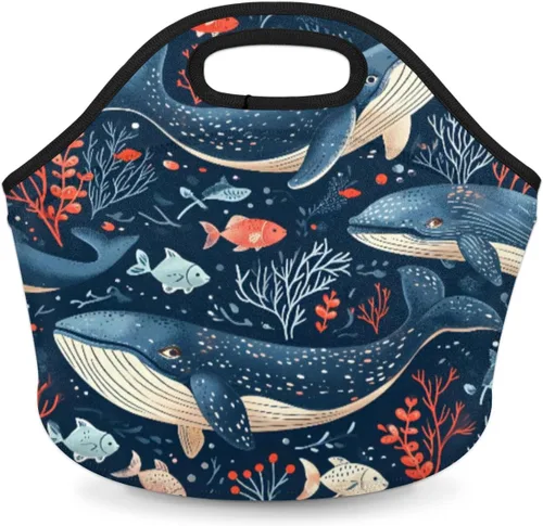 Miniatura 13 de Bolsas de almuerzo de neopreno con estampado de camuflaje para mujeres, bolsas de almuerzo, lavables, aisladas, para el trabajo, picnic, Camouflaje