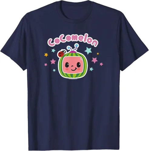 Miniatura 6 de CoComelon Camiseta clásica con logotipo de cara sonriente centrada, Negro