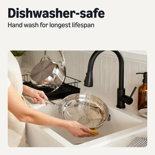 Miniatura 5 de Amazon Basics Juego de utensilios de cocina de acero inoxidable, juego de 5 piezas, apto para todas las placas de cocina, aptos para lavavajillas