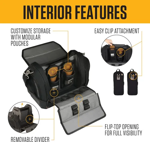 Miniatura 5 de Carhartt Bolsa de herramientas para hombre con correas de hombro ajustables, duradera, resistente al agua, organizador de herramientas mediano