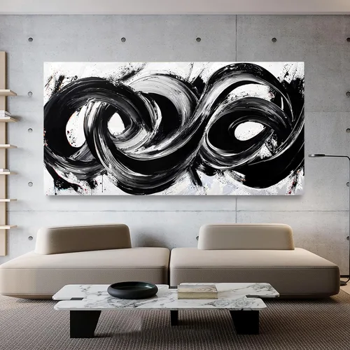 Miniatura 3 de Arte abstracto de pared para sala de estar, lienzo abstracto, decoración de pared, impresiones artísticas grandes en blanco y negro, arte de pared