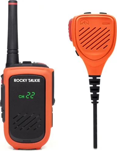 Miniatura 9 de Rocky Talkie Expedition Radio de 5 Vatios con Micrófono de Mano Impermeable - Radio GMRS con Impermeabilización IP67, Walkie Talkie de Largo