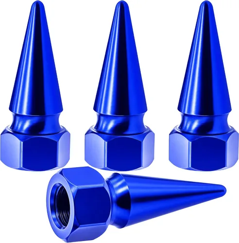 Miniatura 39 de 4 piezas de tapas de válvula de rueda con forma de punta, tapa de aire de aluminio para automóviles, cubiertas universales de válvula de rueda a