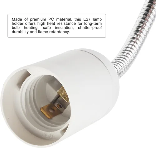 Miniatura 4 de RTNLIT Soporte de lámpara de escritorio con clip E26/E27, accesorio de lámpara de abrazadera con interruptor de encendido/apagado, enchufe