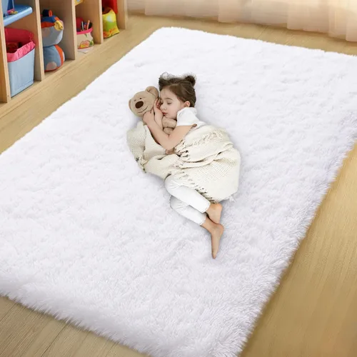 Miniatura 85 de qulint Alfombras de área de 5 x 7 pies para sala de estar, alfombra suave y esponjosa para dormitorio, alfombra de habitación de niños grandes, Gris