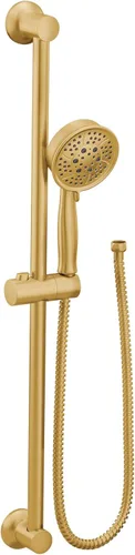 Miniatura 2 de Moen 3667EPBG - Cabezal de ducha de mano ecológico con manguera de 69 pulgadas de largo con barra deslizante de 30 pulgadas, oro cepillado