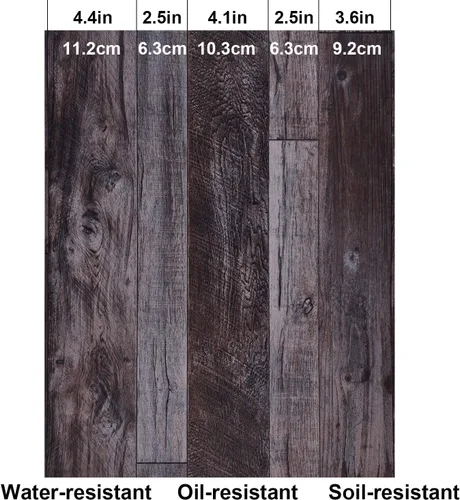 Miniatura 5 de WENMER Papel tapiz autoadhesivo de madera gris para despegar y pegar, papel tapiz de tablones de madera de 17.71 x 236 pulgadas para encimera, Gris