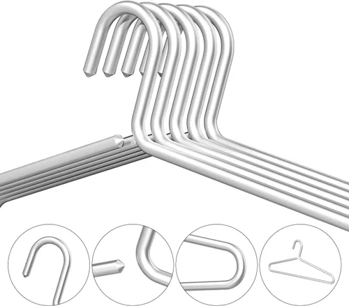 Miniatura 6 de Perchas de aluminio dorado mate de alta calidad, 10 perchas doradas resistentes para trajes