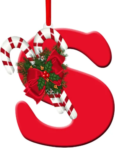 Miniatura 23 de Colgante de decoración para árbol de Navidad de 26 letras, adornos de árbol de Navidad, adornos de Navidad personalizados, decoración de Navidad