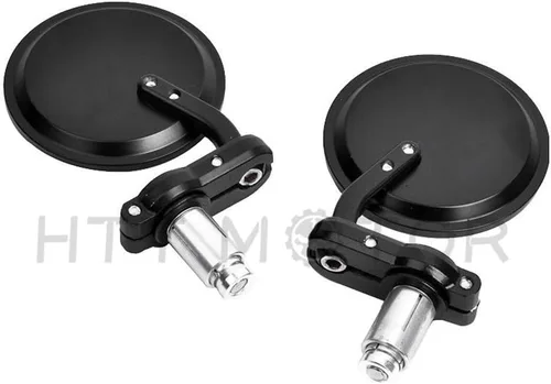 Miniatura 3 de Nuevos espejos redondos de 1 pulgada para extremo de barra para Kawasaki Suzuki Ducati, color negro