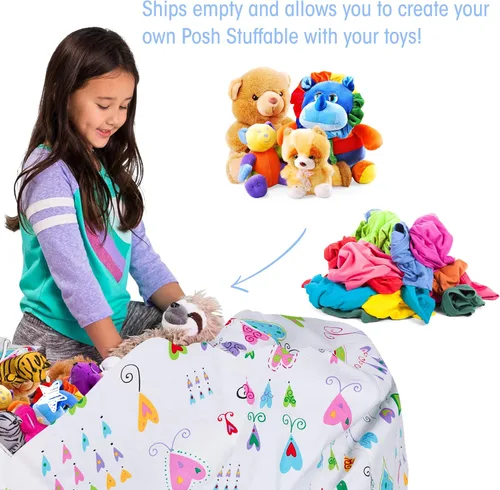 Miniatura 3 de Posh Stuffable - Sillón puff con almacenamiento para niños, contenedor de animales de peluche, organizador de juguetes de niños