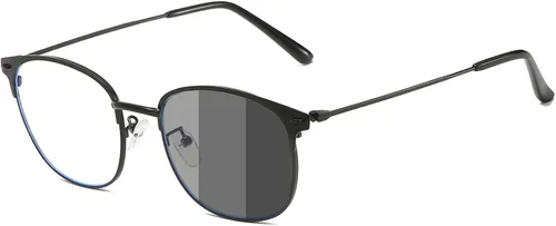 YIMI Gafas de sol fotocromáticas con bloqueo de luz azul para mujeres y hombres, marco redondo de ojo de gato, filtro UV, gafas de juegos para