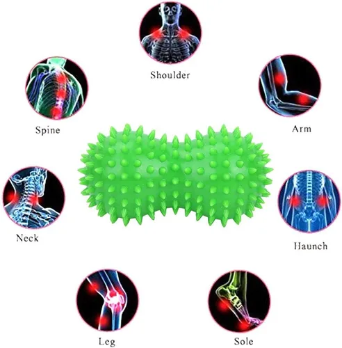 Miniatura 2 de ZJchao Bola de masaje con punta de maní, rodillo de bola de masaje de pies, masajeador de manos y pies, bola de rodillo, relajación muscular, 1#