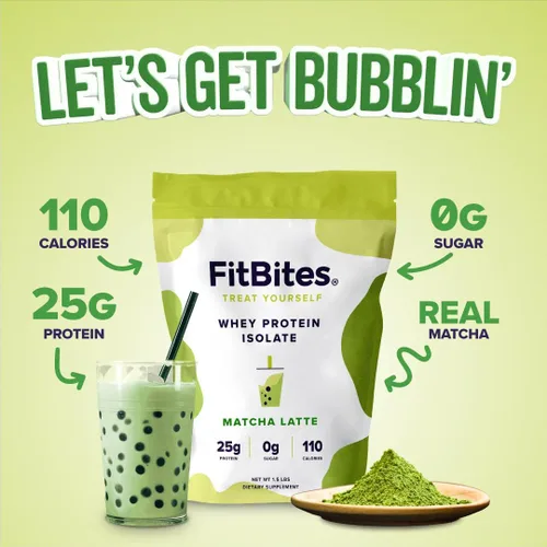 Miniatura 2 de Proteína en polvo de aislado de suero 100% (Matcha Latte), 5.9g de BCAA, sin gluten, sin azúcar, de rápida absorción y fácil digestión