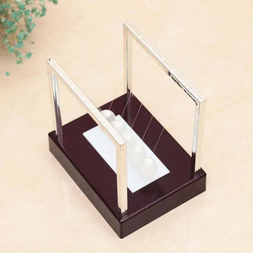 Miniatura 4 de Baoblaze Newtons Cradle - Pelotas de equilibrio de cristal, juguetes físicos, mesa de péndulo oscilante para niños y adultos, regalos aliviadores