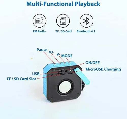 Miniatura 5 de Altavoz IPX7 compatible con tu Fly Thunder IQ4405 Quad con tiempo de reproducción impermeable de 13 horas, para viajes en interiores y exteriores