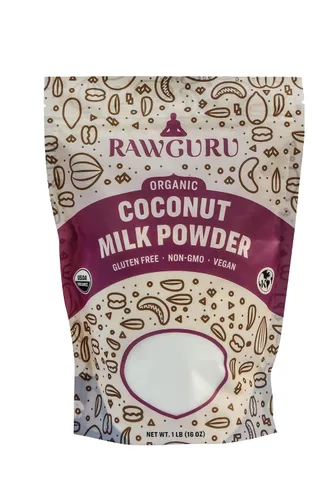 Miniatura 10 de RawGuru Leche de coco orgánica en polvo, vegana y rica en nutrientes con hierro y potasio, leche orgánica rica y cremosa para beber o hornear, 16