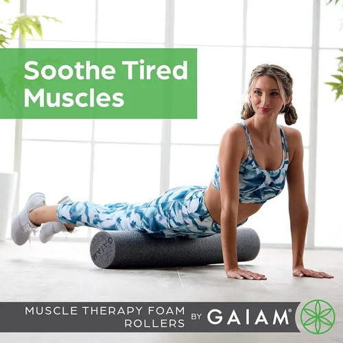 Miniatura 2 de Gaiam Restore - Rodillo de espuma para masaje muscular, masajeador muscular de tejido profundo para dolores musculares y estimulación, alivio total