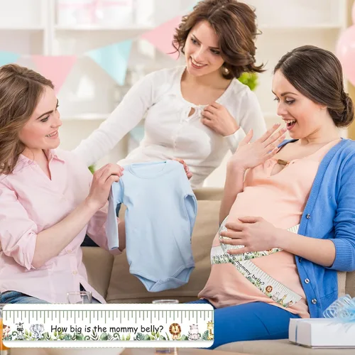 Miniatura 5 de Coume 2 rollos de cinta métrica para baby shower, de 2 pulgadas x 150 pies, cinta métrica de vientre para baby shower, regalos y suministros
