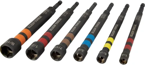 Miniatura 11 de KLEIN TOOLS 32950 Juego de destornillador de impacto con clasificación de trinquete, hueco, potencia magnética, con mango, codificado por color, 6