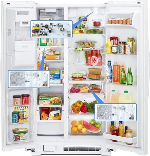 Miniatura 5 de GRABOTE Tablero de luces para refrigerador, 1 controlador LED W10515058 + 2 piezas W10515057 para refrigerador Kenmore 10641153211