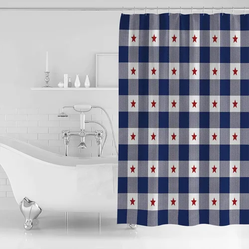 Miniatura 7 de Cortina de ducha del Día de la Independencia del 4 de julio, 72 x 72 pulgadas, cortinas de baño patrióticas con bandera estadounidense, cortina