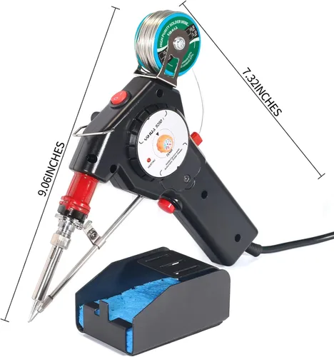 Miniatura 8 de YIHUA 929D-I Pistola de soldadura motorizada de alimentación automática con temperatura precisa variable (200-450°C), interruptor de encendido y Rojo
