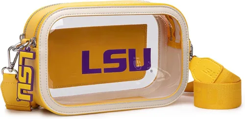 Miniatura 21 de Montana West NCAA Bolsa transparente para eventos de estadio, bolsos para fanáticos de los deportes con correa de nailon ajustable, bolsillo