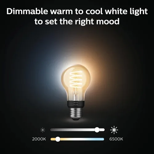Miniatura 4 de Philips Hue - Filamento inteligente regulable White Ambiance A19, blanco cálido a blanco frío, bombilla Edison LED estilo vintage, compatible