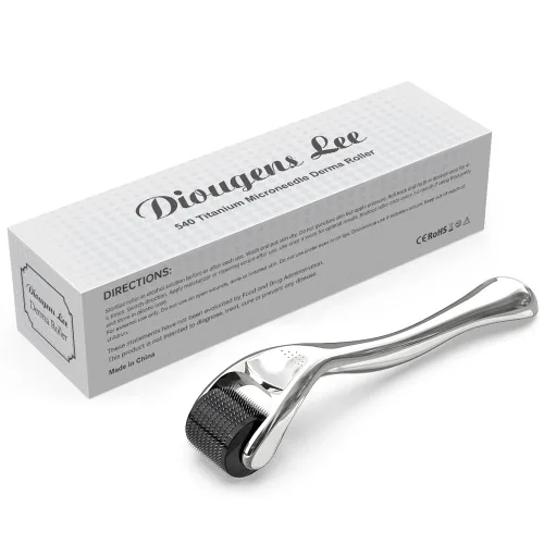 Derma Roller - Rodillo de microagujas de titanio - Rodillo de microagujas 540 para cuidado de la piel y aseo - Rodillo de microagujas premium para